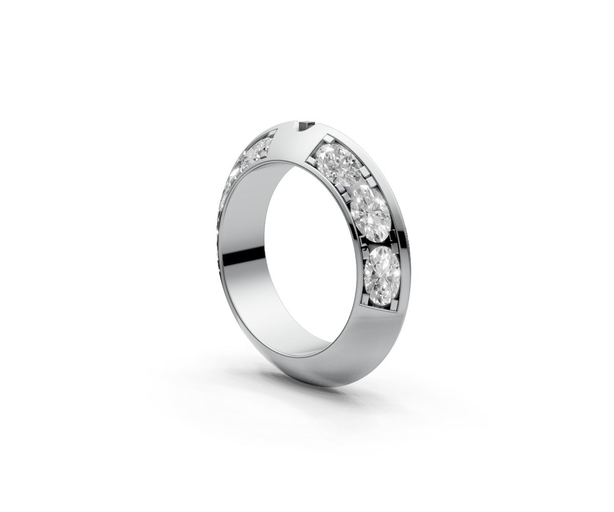 Knife Edge Half Eternity Band — Oval 0.25ct