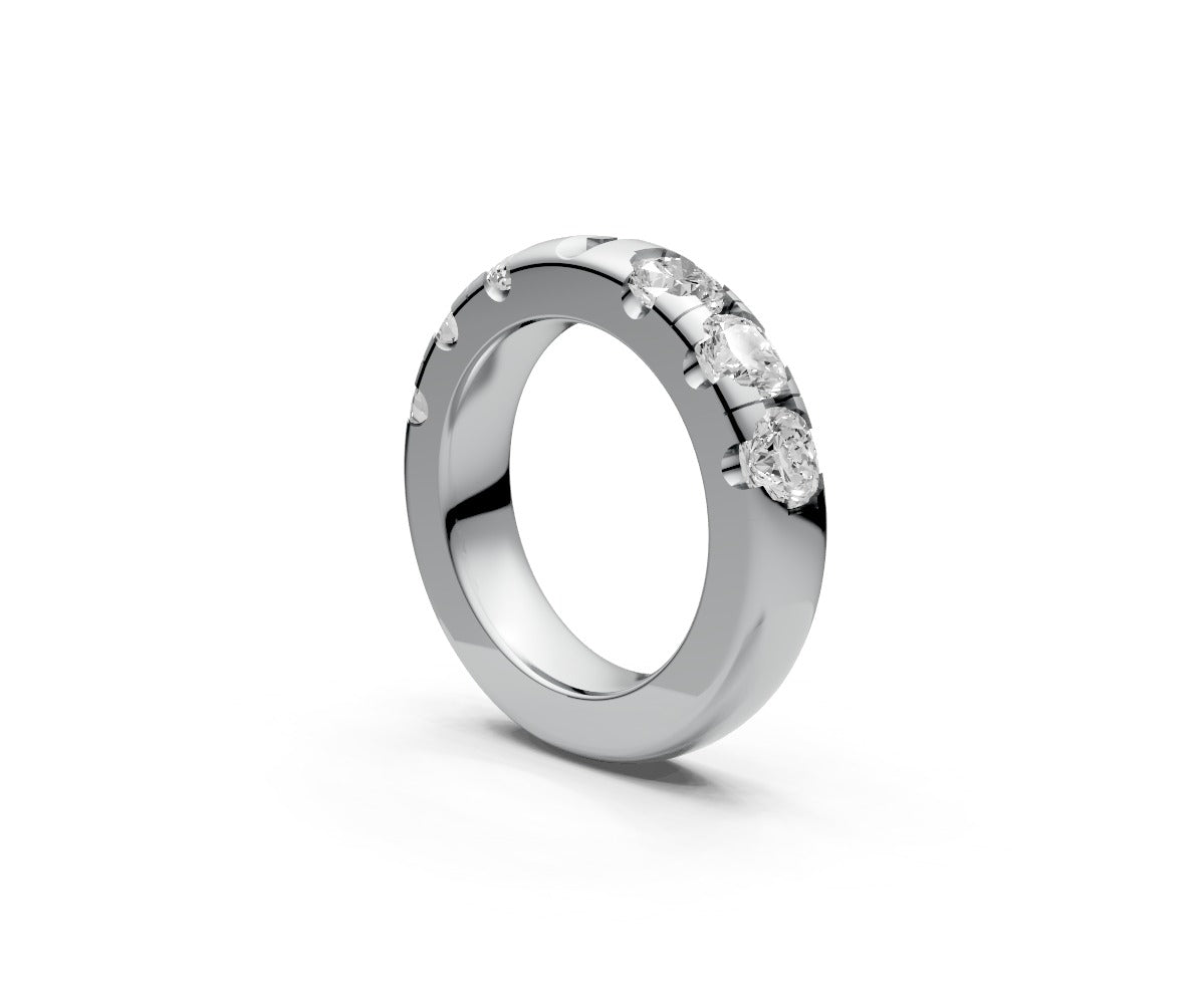 Comfort Fit Half Eternity Band — Cushion 0.5ct