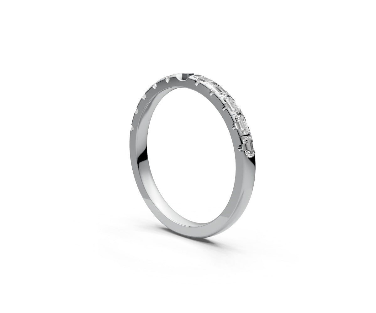 Comfort Fit Half Eternity Band — Emerald 0.05ct