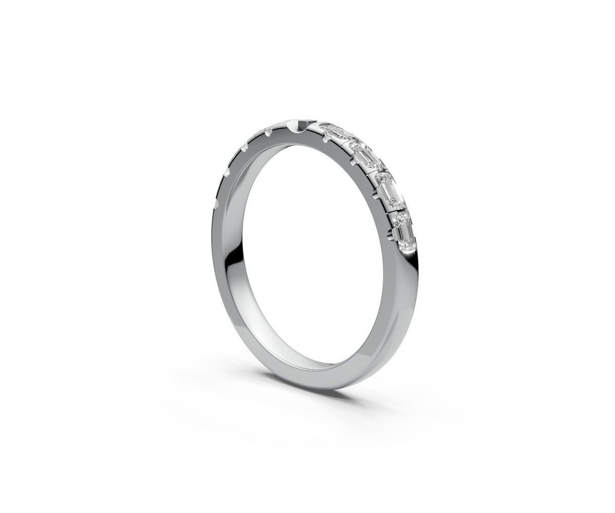 Comfort Fit Half Eternity Band — Emerald 0.1ct