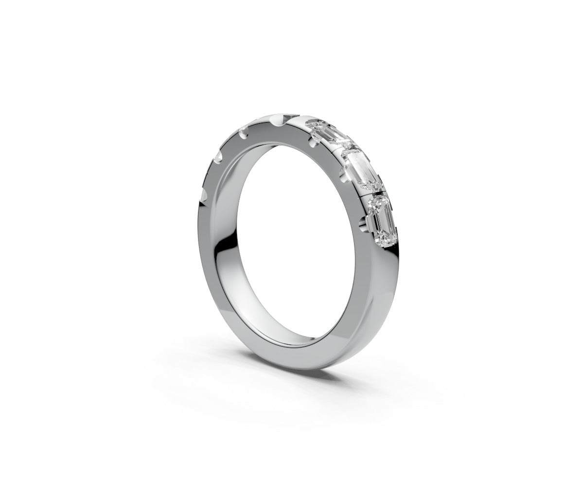 Comfort Fit Half Eternity Band — Emerald 0.25ct