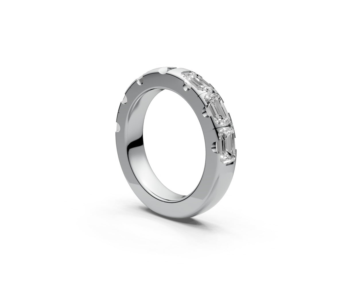 Comfort Fit Half Eternity Band — Emerald 0.5ct