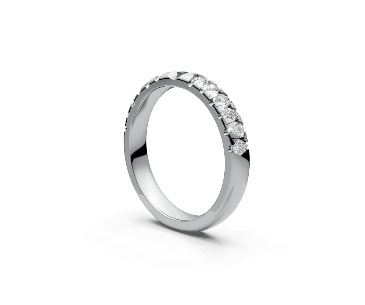 Comfort Fit Half Eternity Band — Pear 0.05ct