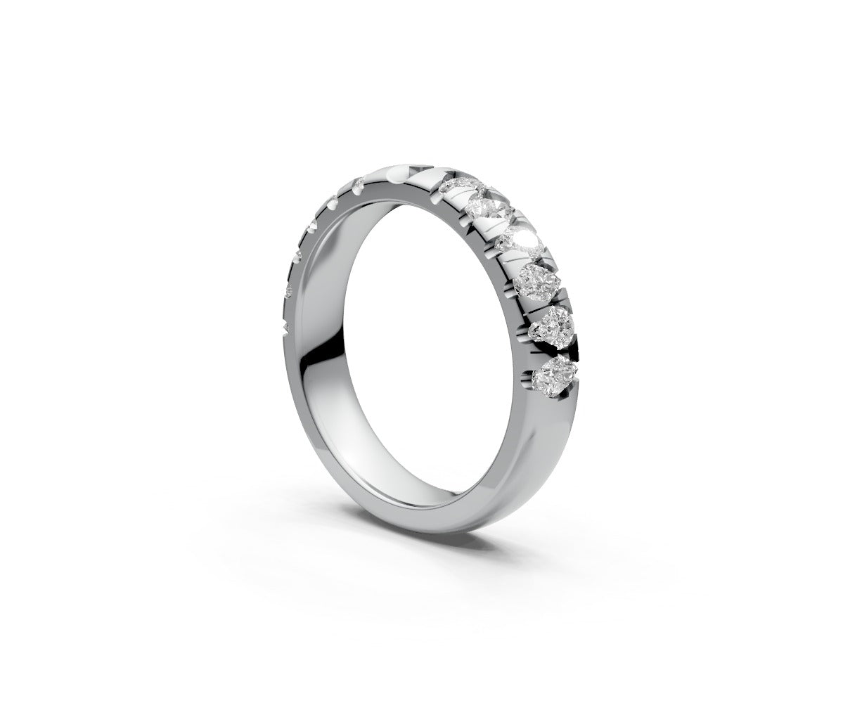 Comfort Fit Half Eternity Band — Pear 0.1ct