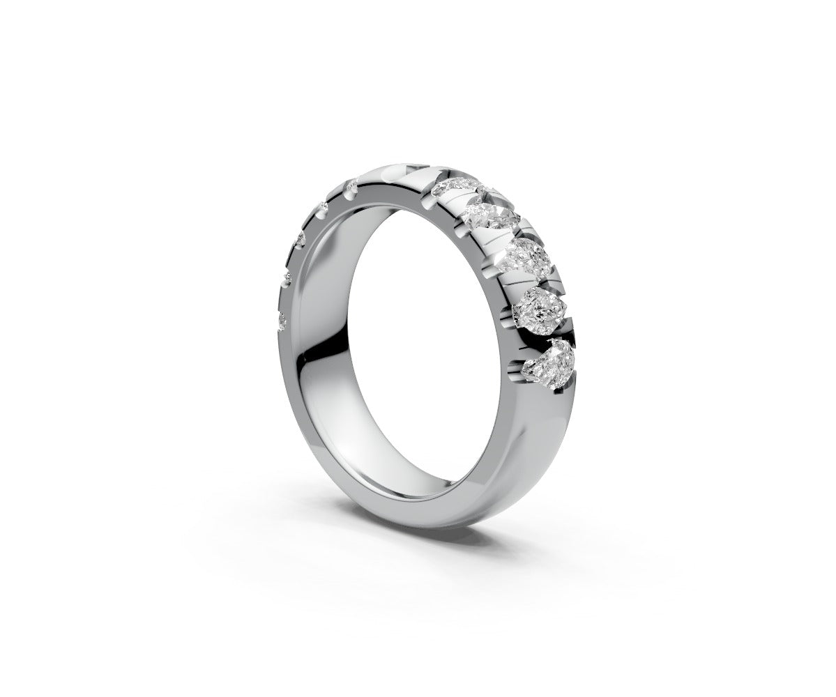 Comfort Fit Half Eternity Band — Pear 0.15ct