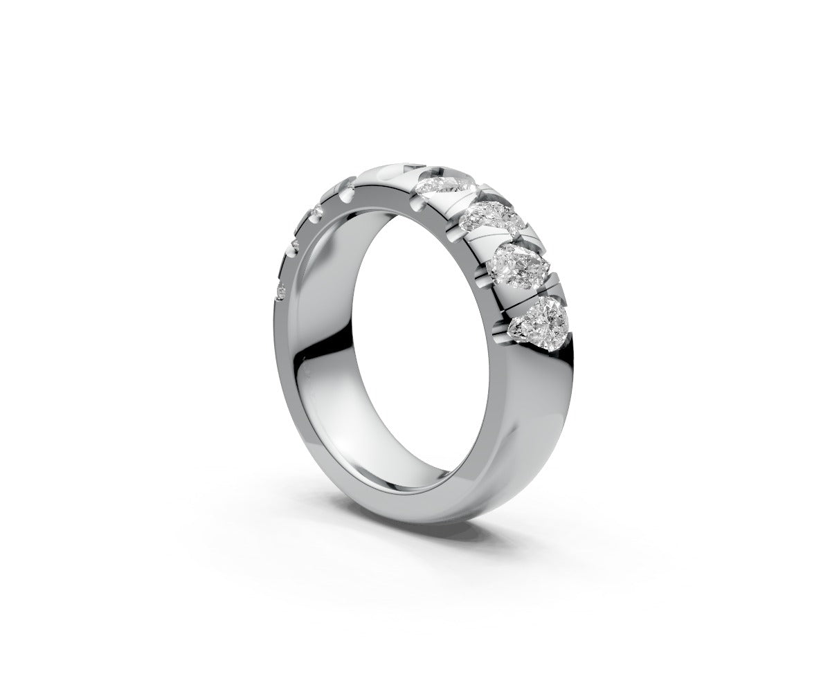 Comfort Fit Half Eternity Band — Pear 0.25ct