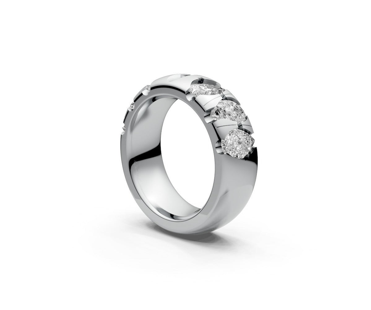 Comfort Fit Half Eternity Band — Pear 0.5ct