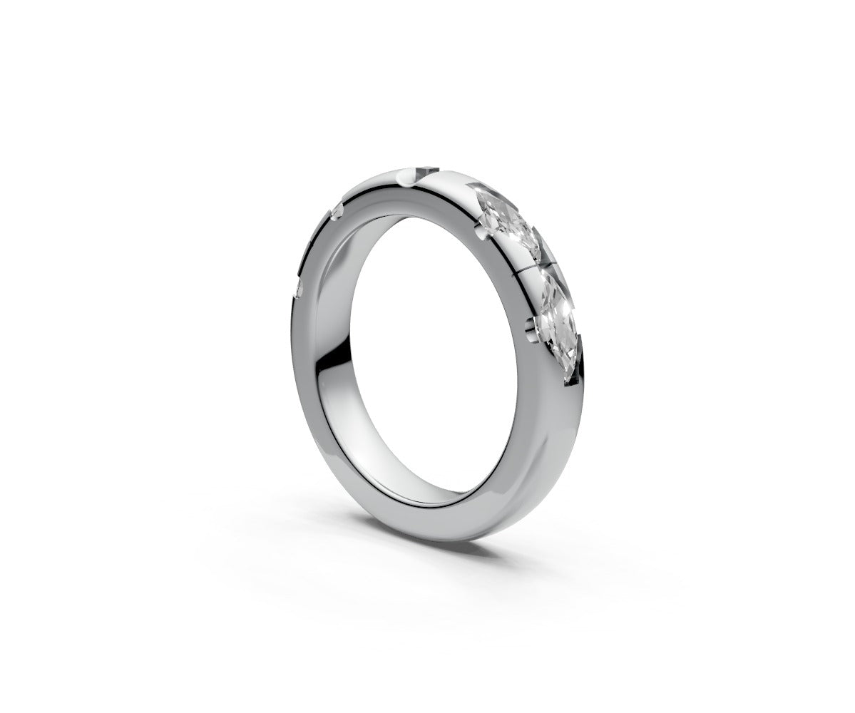 Comfort Fit Half Eternity Band — Marquise 0.25ct