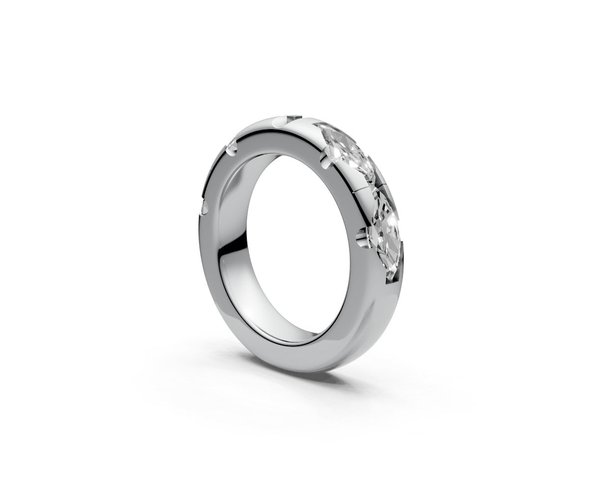 Comfort Fit Half Eternity Band — Marquise 0.5ct