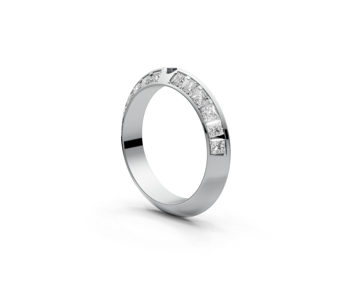 Knife Edge Half Eternity Band — Princess 0.05ct