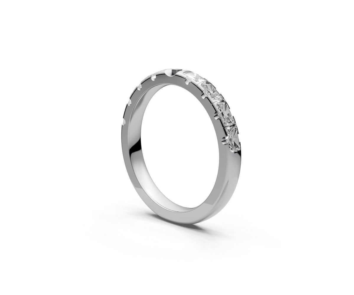 Comfort Fit Half Eternity Band — Radiant 0.1ct