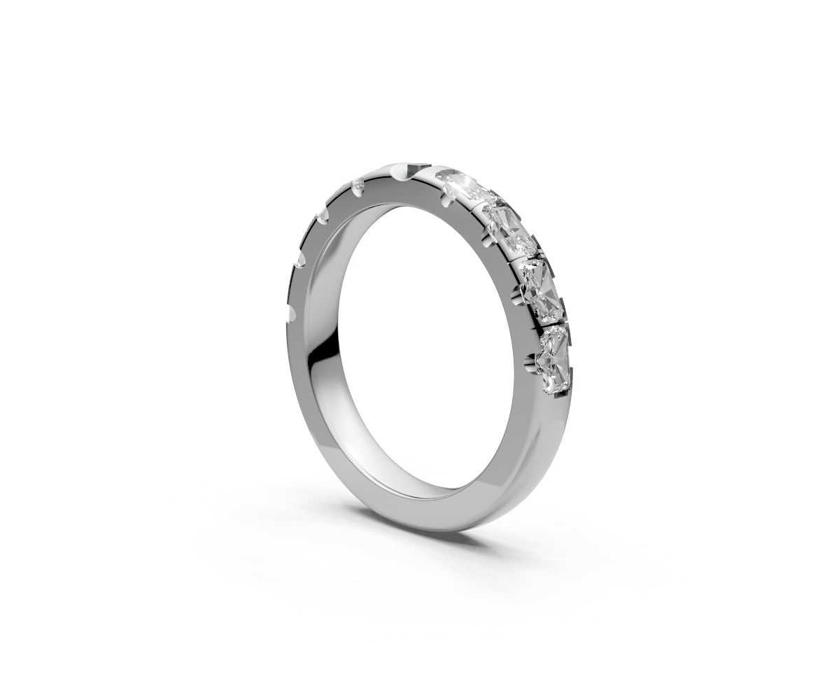Comfort Fit Half Eternity Band — Radiant 0.15ct