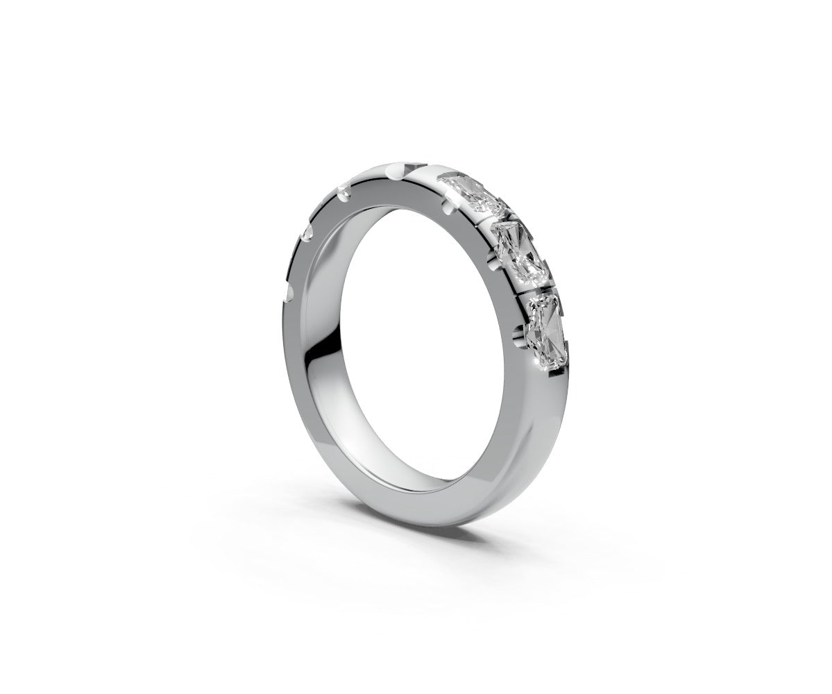 Comfort Fit Half Eternity Band — Radiant 0.25ct