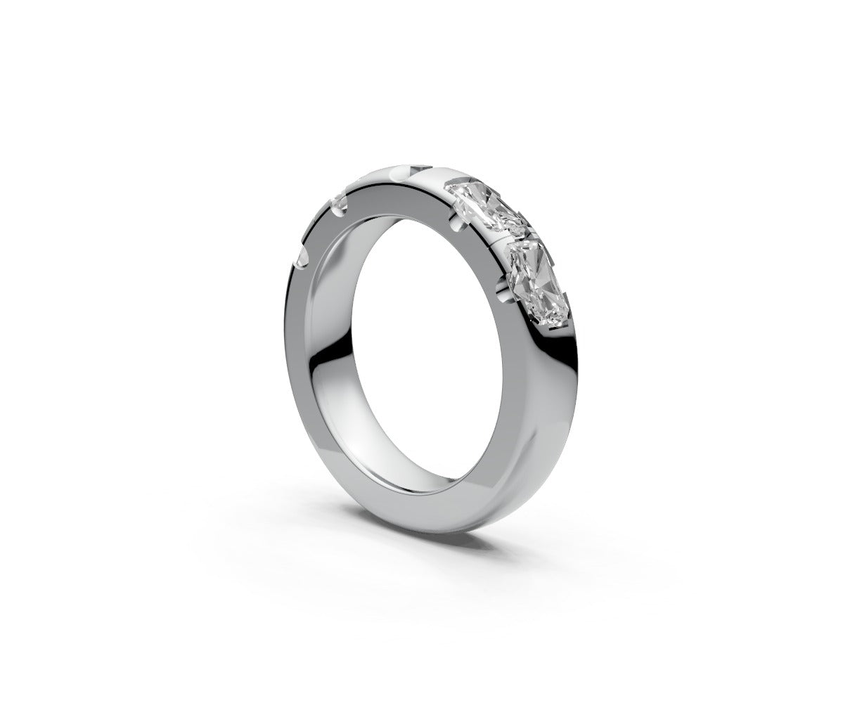 Comfort Fit Half Eternity Band — Radiant 0.5ct