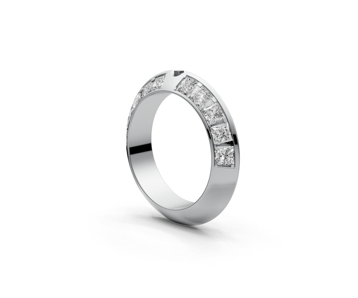 Knife Edge Half Eternity Band — Princess 0.1ct