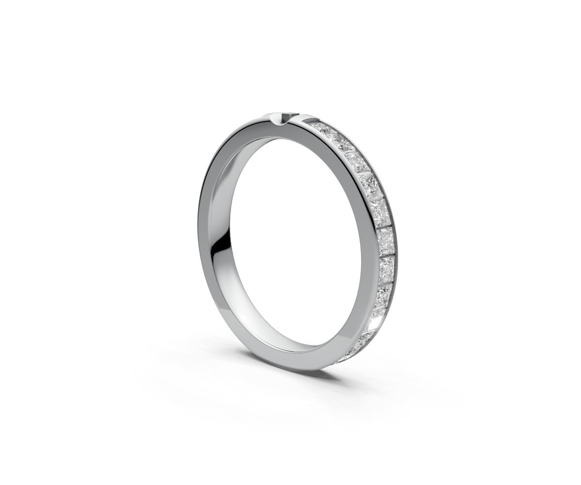 Comfort Fit Full Eternity Band — Princess 0.05ct