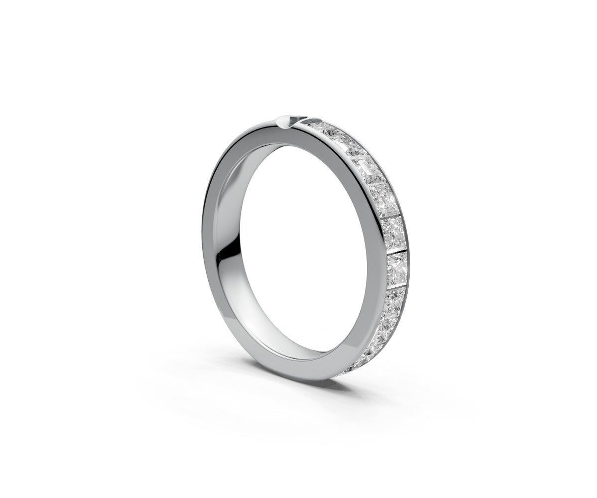 Comfort Fit Full Eternity Band — Princess 0.1ct