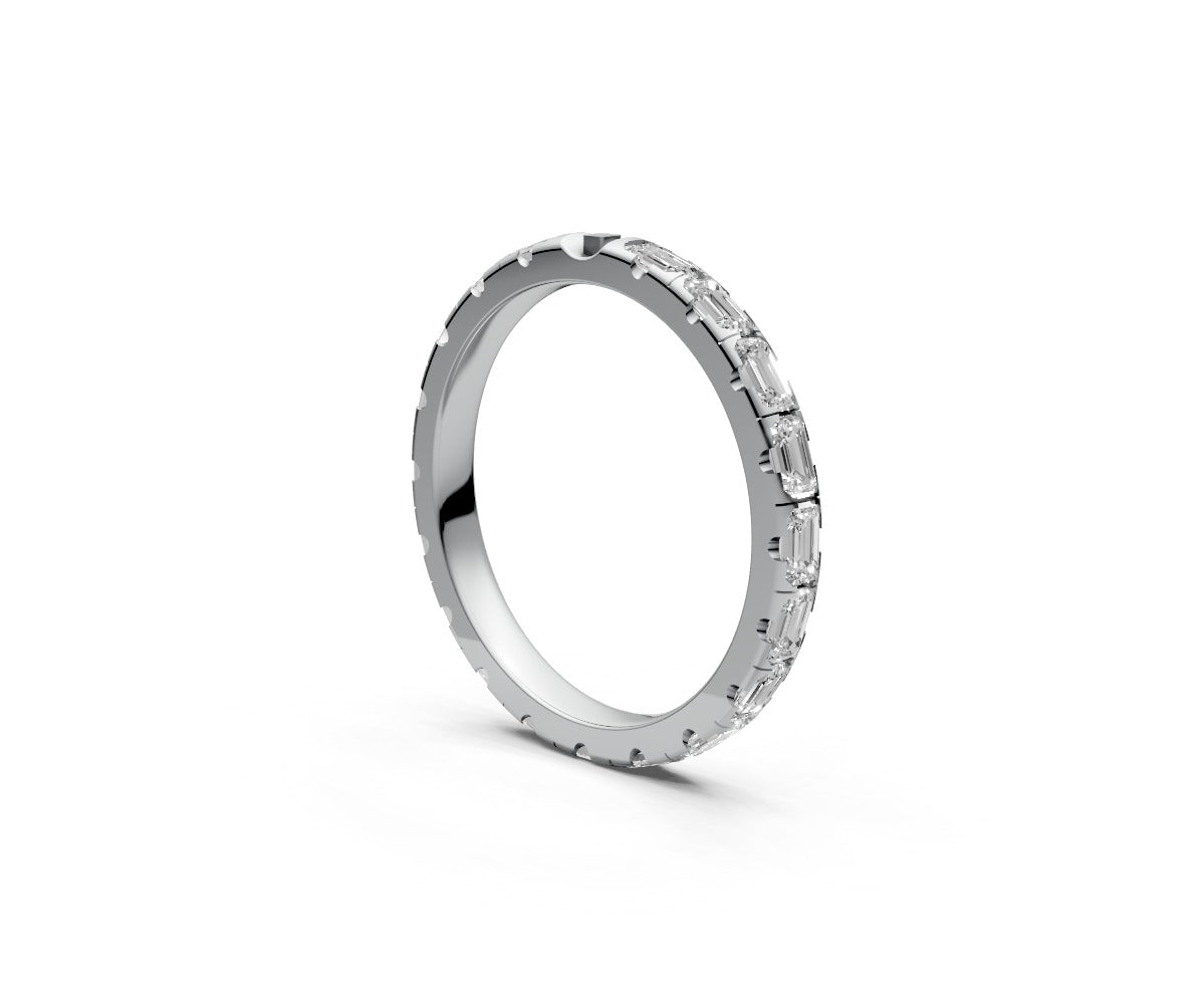 Comfort Fit Full Eternity Band — Emerald 0.1ct