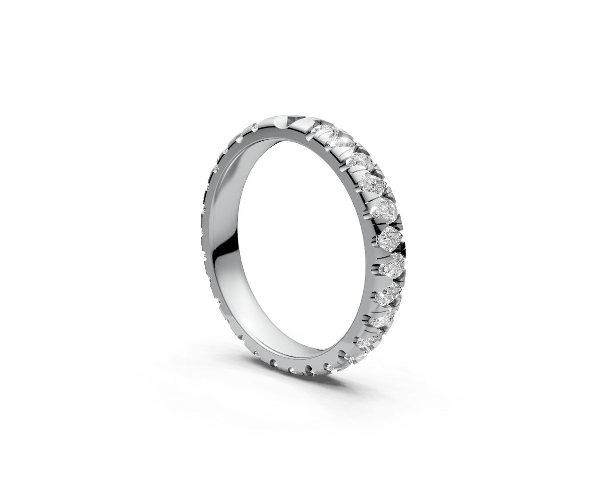 Comfort Fit Full Eternity Band — Pear 0.05ct