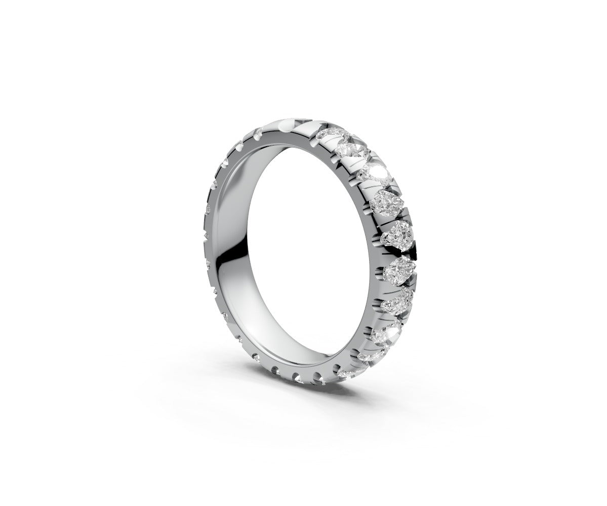 Comfort Fit Full Eternity Band — Pear 0.1ct