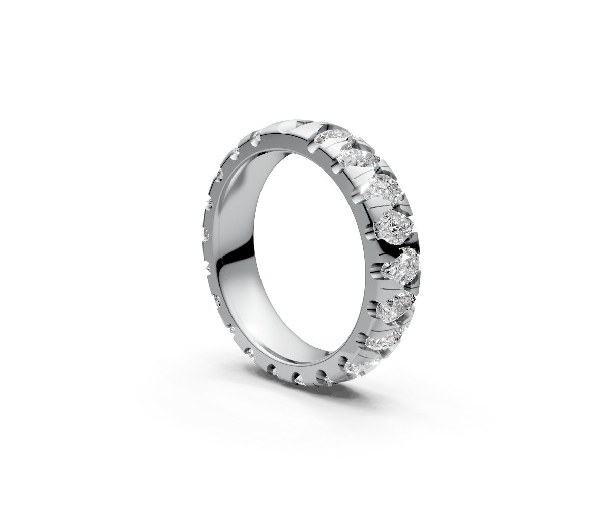 Comfort Fit Full Eternity Band — Pear 0.15ct