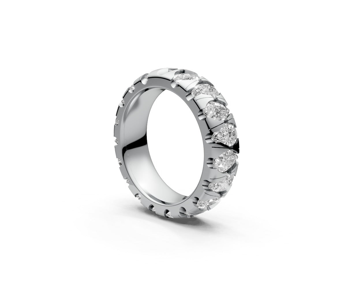 Comfort Fit Full Eternity Band — Pear 0.25ct