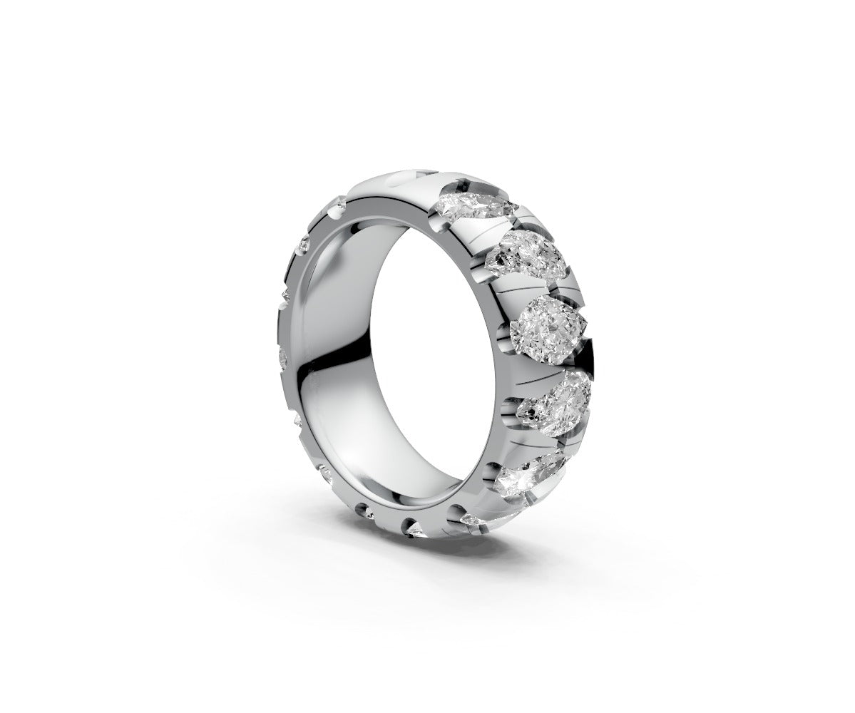 Comfort Fit Full Eternity Band — Pear 0.5ct