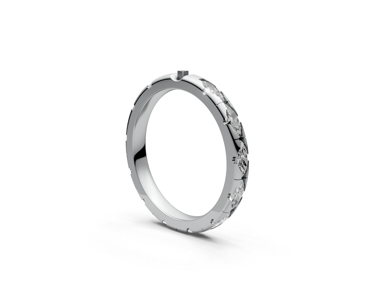 Comfort Fit Full Eternity Band — Marquise 0.1ct