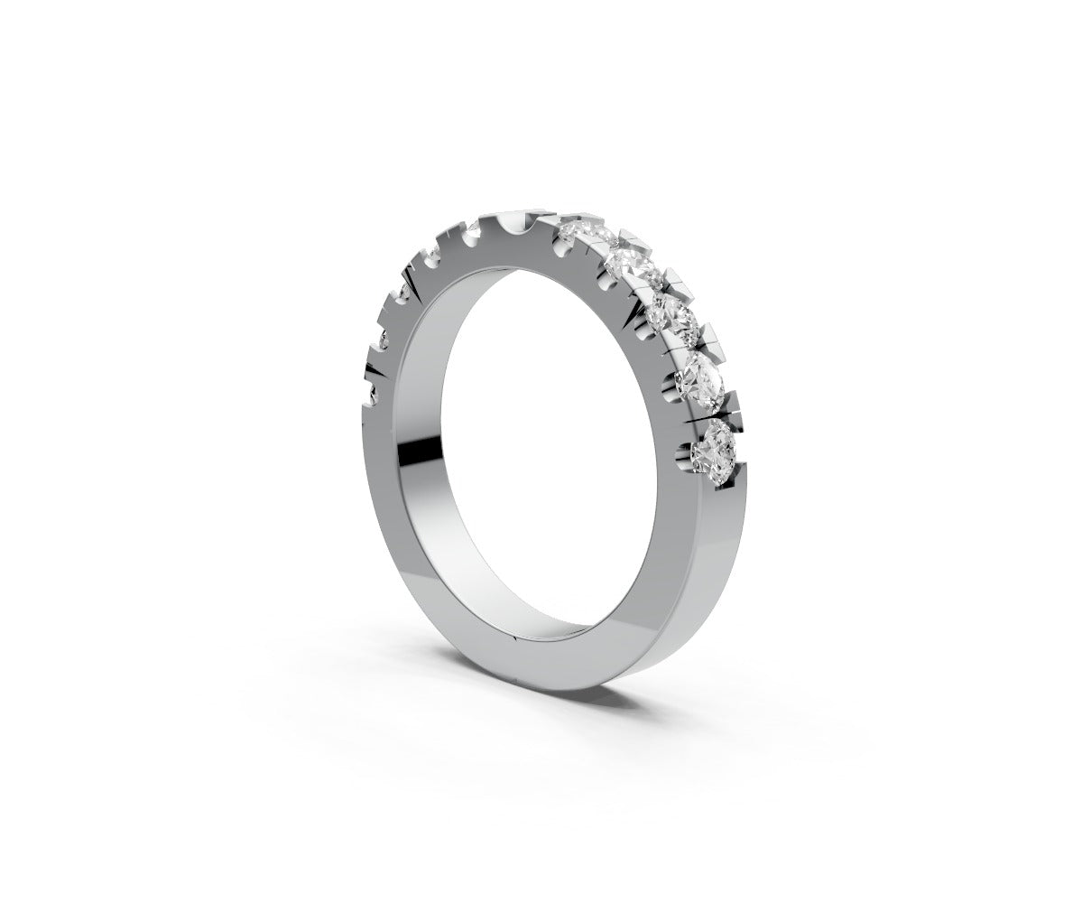 Flat Half Eternity Band — Round 0.1ct