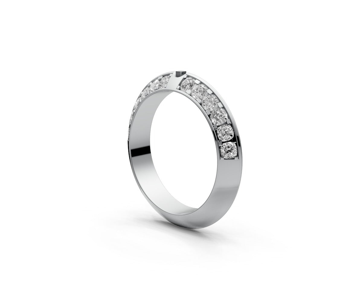 Knife Edge Half Eternity Band — Cushion 0.05ct