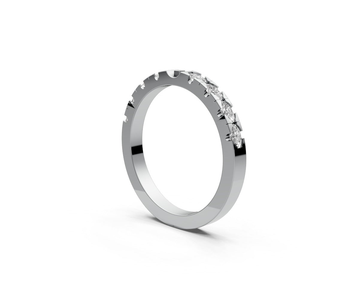 Flat Half Eternity Band — Oval 0.05ct