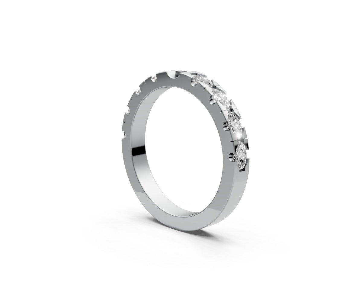 Flat Half Eternity Band — Oval 0.1ct