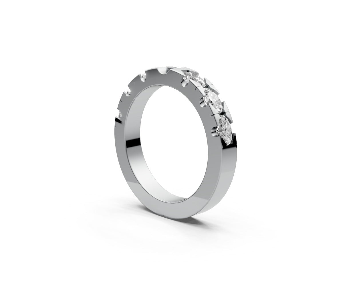 Flat Half Eternity Band — Oval 0.15ct