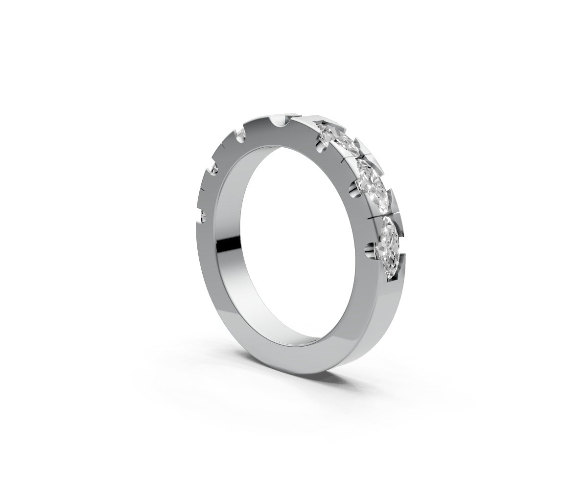 Flat Half Eternity Band — Oval 0.25ct