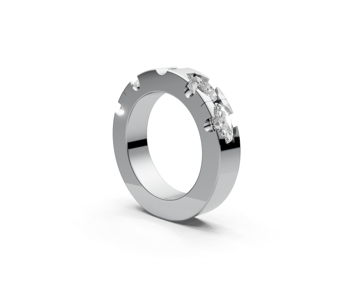 Flat Half Eternity Band — Oval 0.5ct