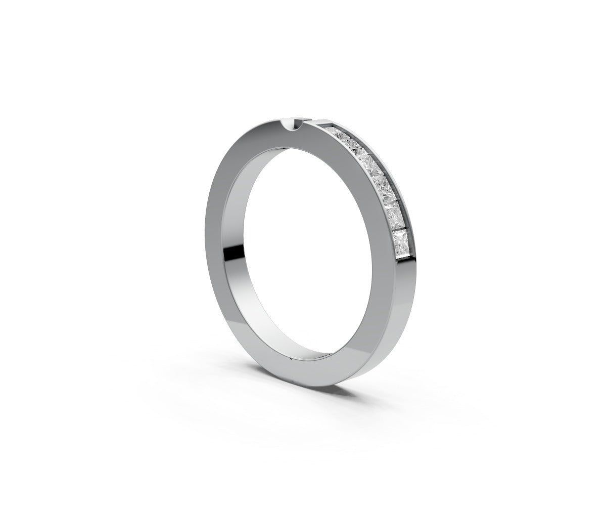 Flat Half Eternity Band — Princess 0.05ct