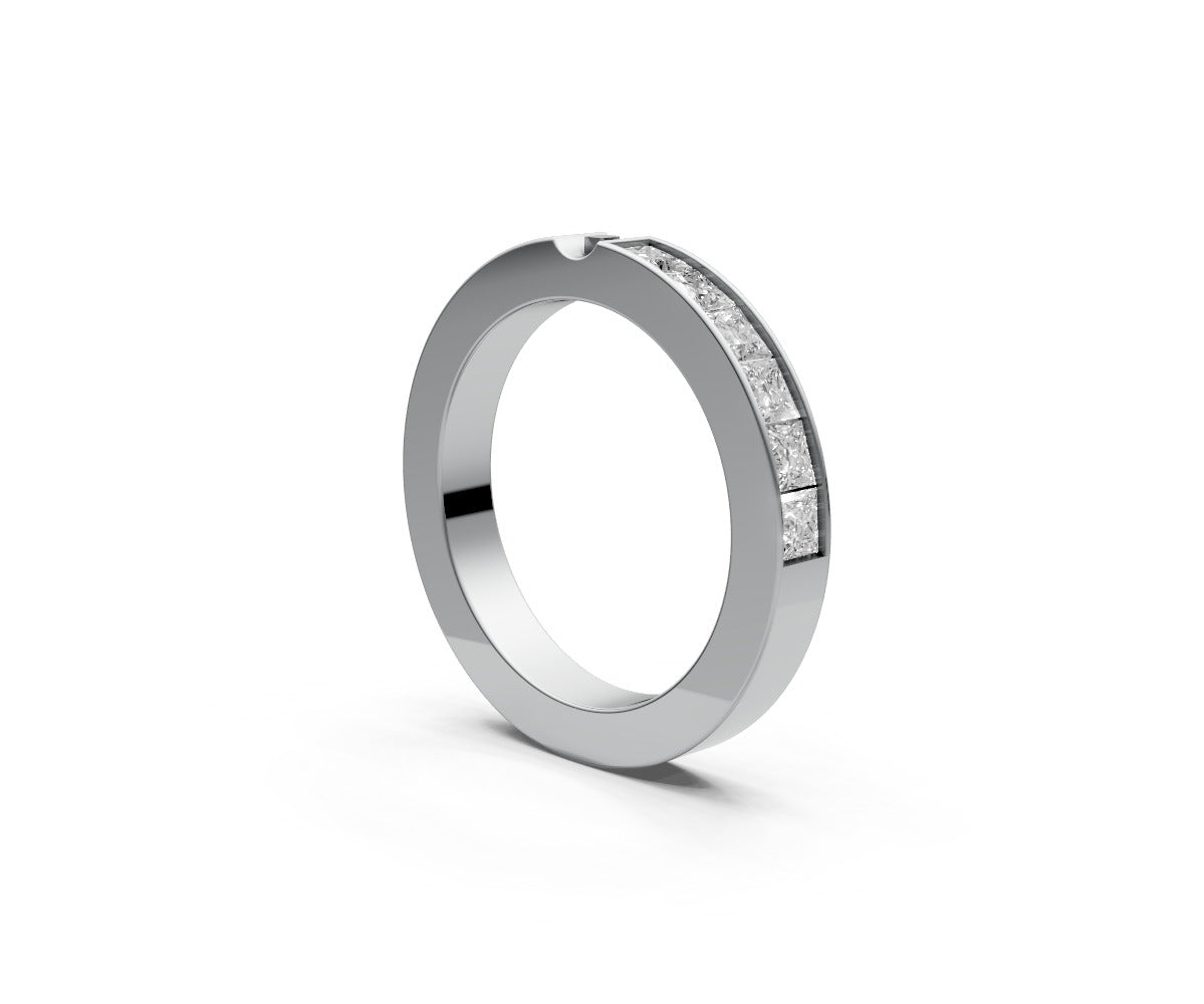 Flat Half Eternity Band — Princess 0.1ct