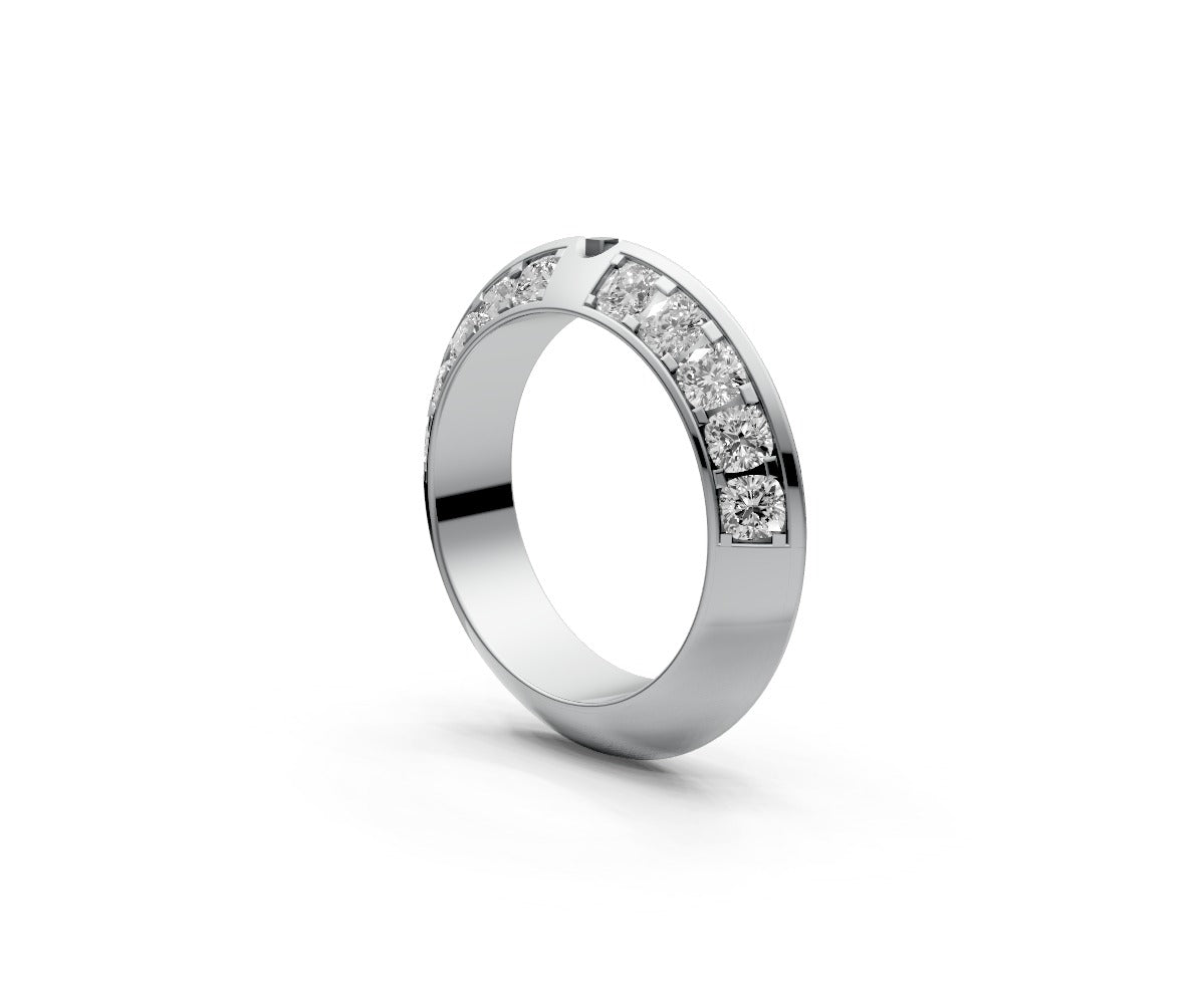 Knife Edge Half Eternity Band — Cushion 0.1ct