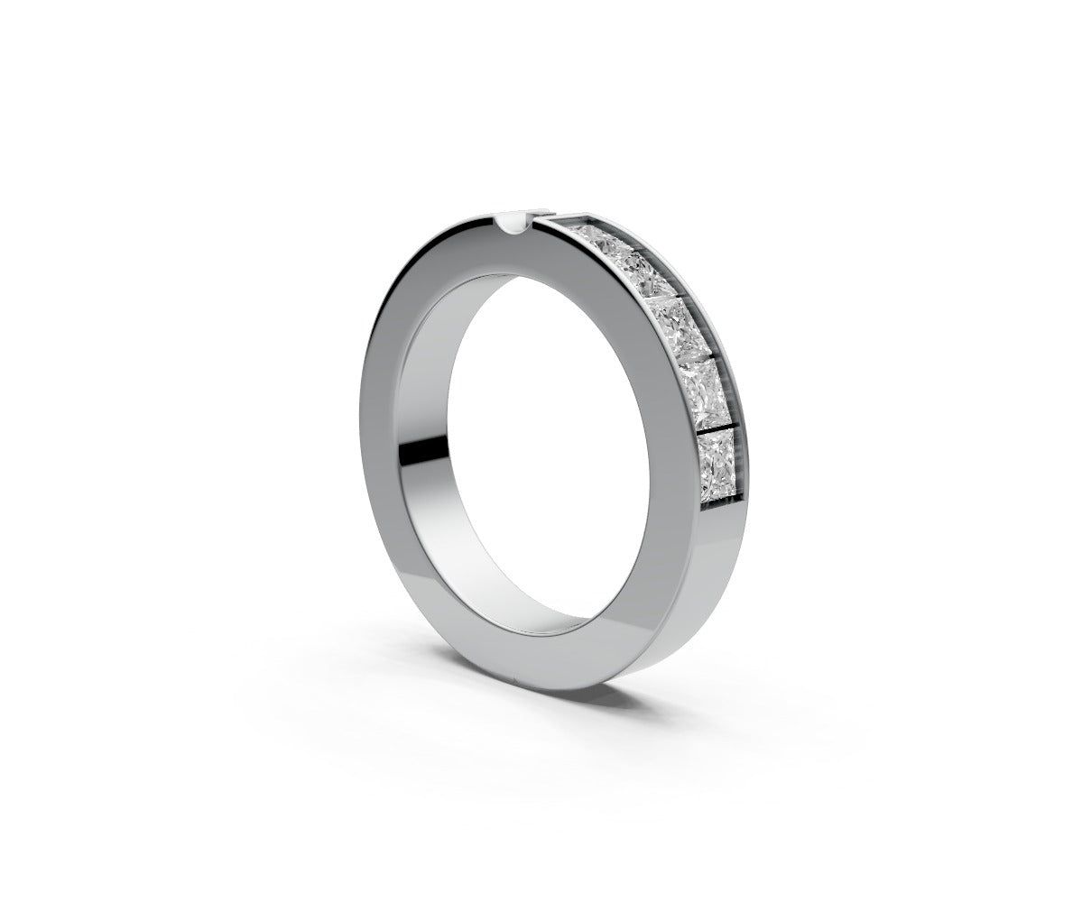 Flat Half Eternity Band — Princess 0.15ct