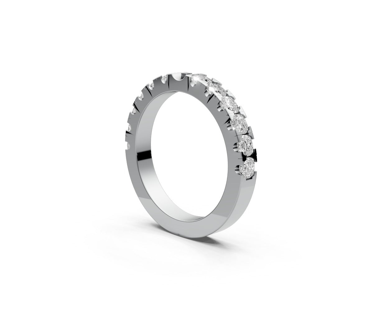 Flat Half Eternity Band — Cushion 0.1ct