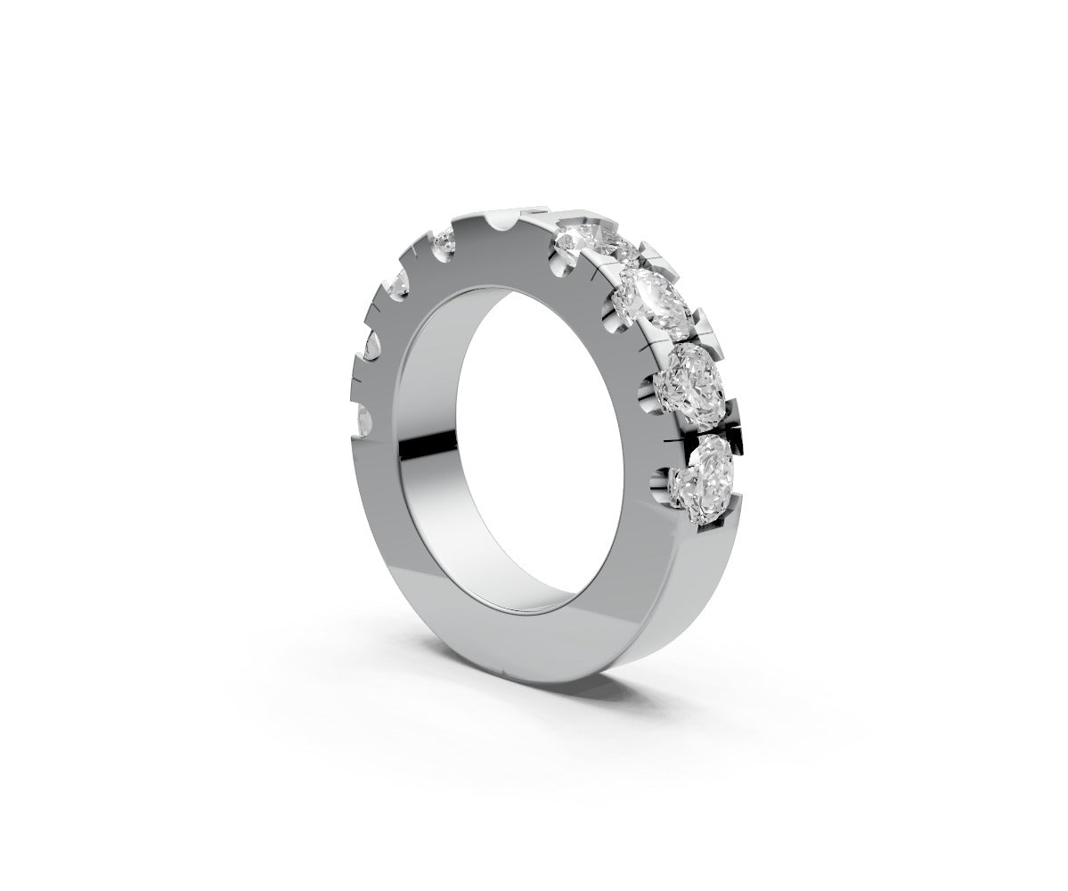 Flat Half Eternity Band — Cushion 0.5ct