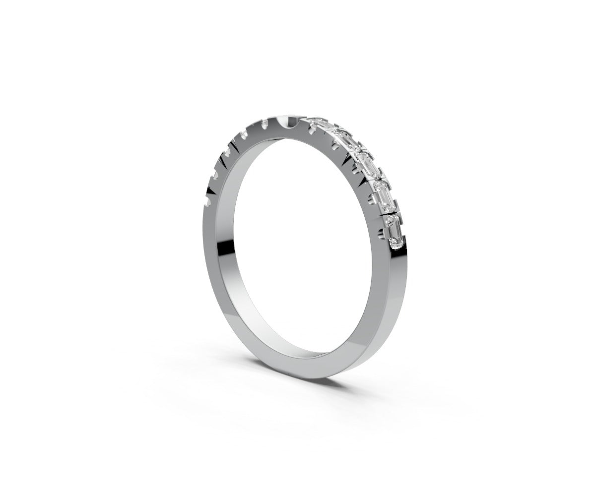 Flat Half Eternity Band — Emerald 0.05ct