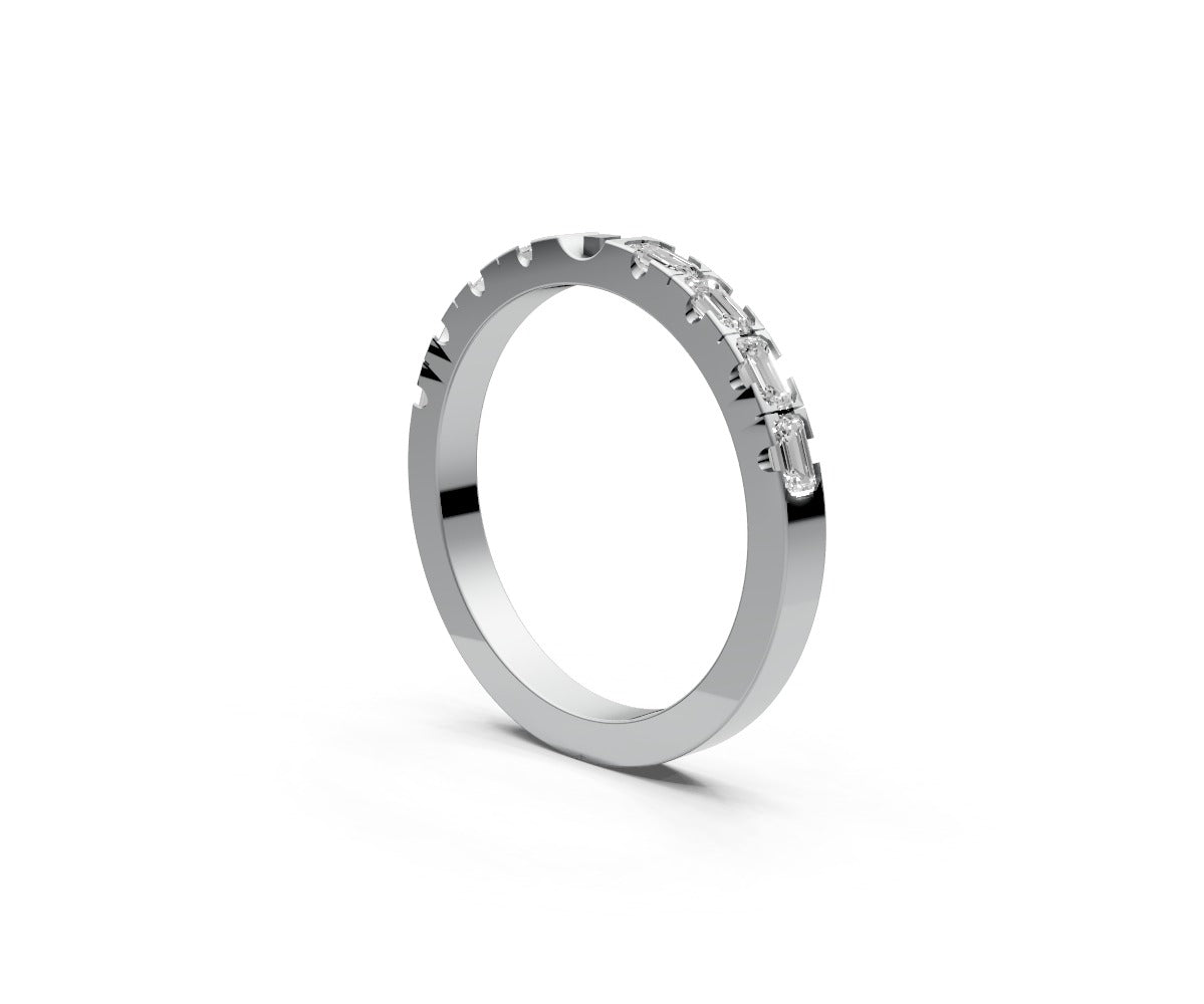 Flat Half Eternity Band — Emerald 0.1ct