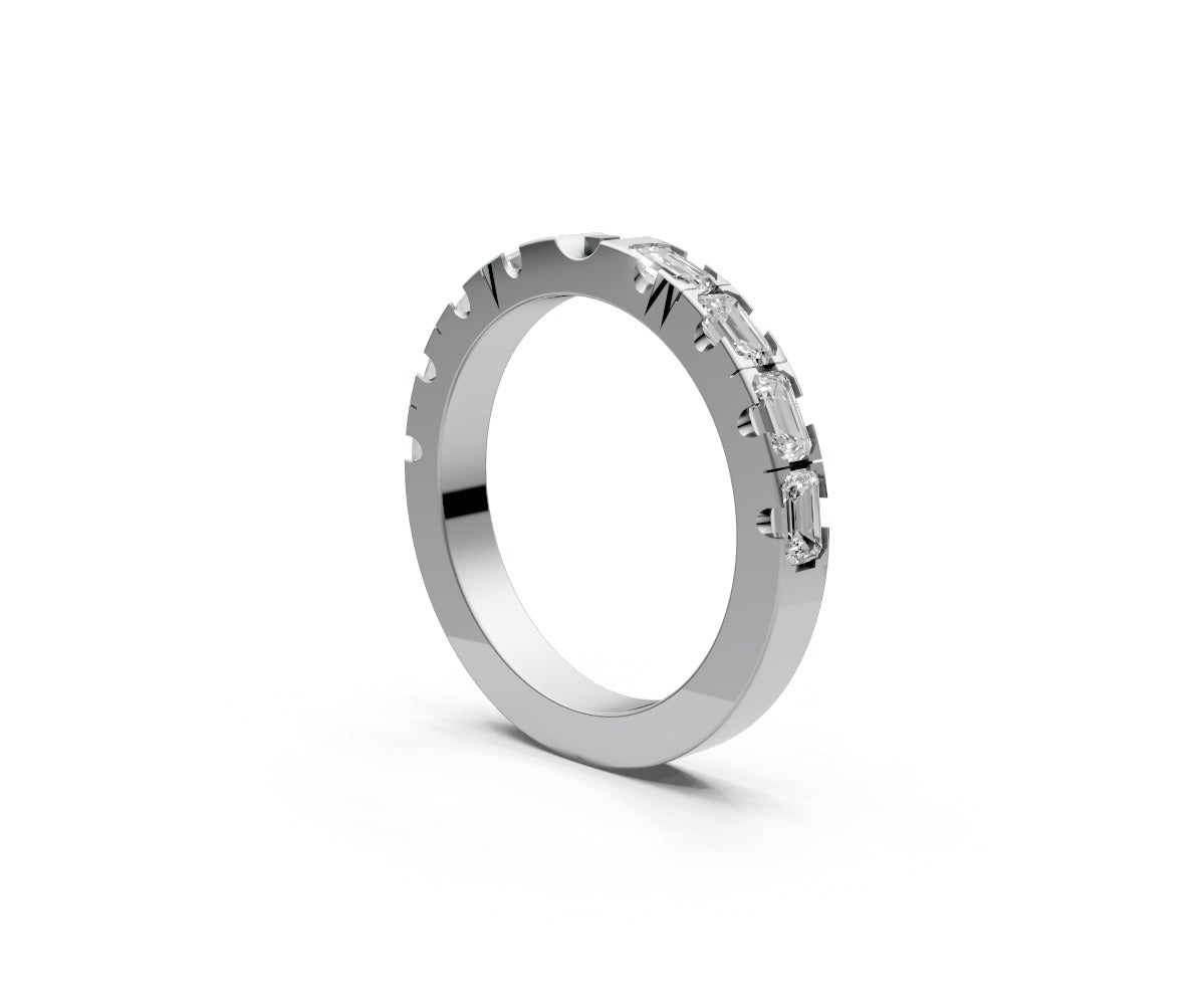 Flat Half Eternity Band — Emerald 0.15ct
