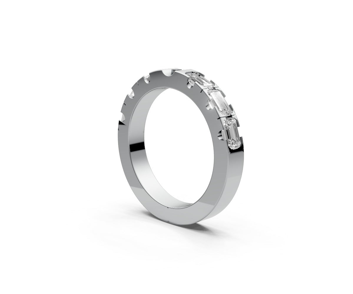 Flat Half Eternity Band — Emerald 0.25ct