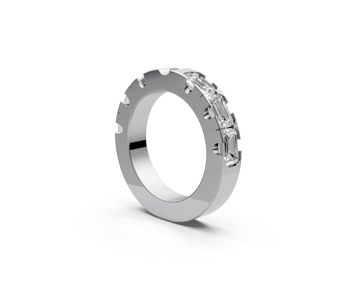 Flat Half Eternity Band — Emerald 0.5ct