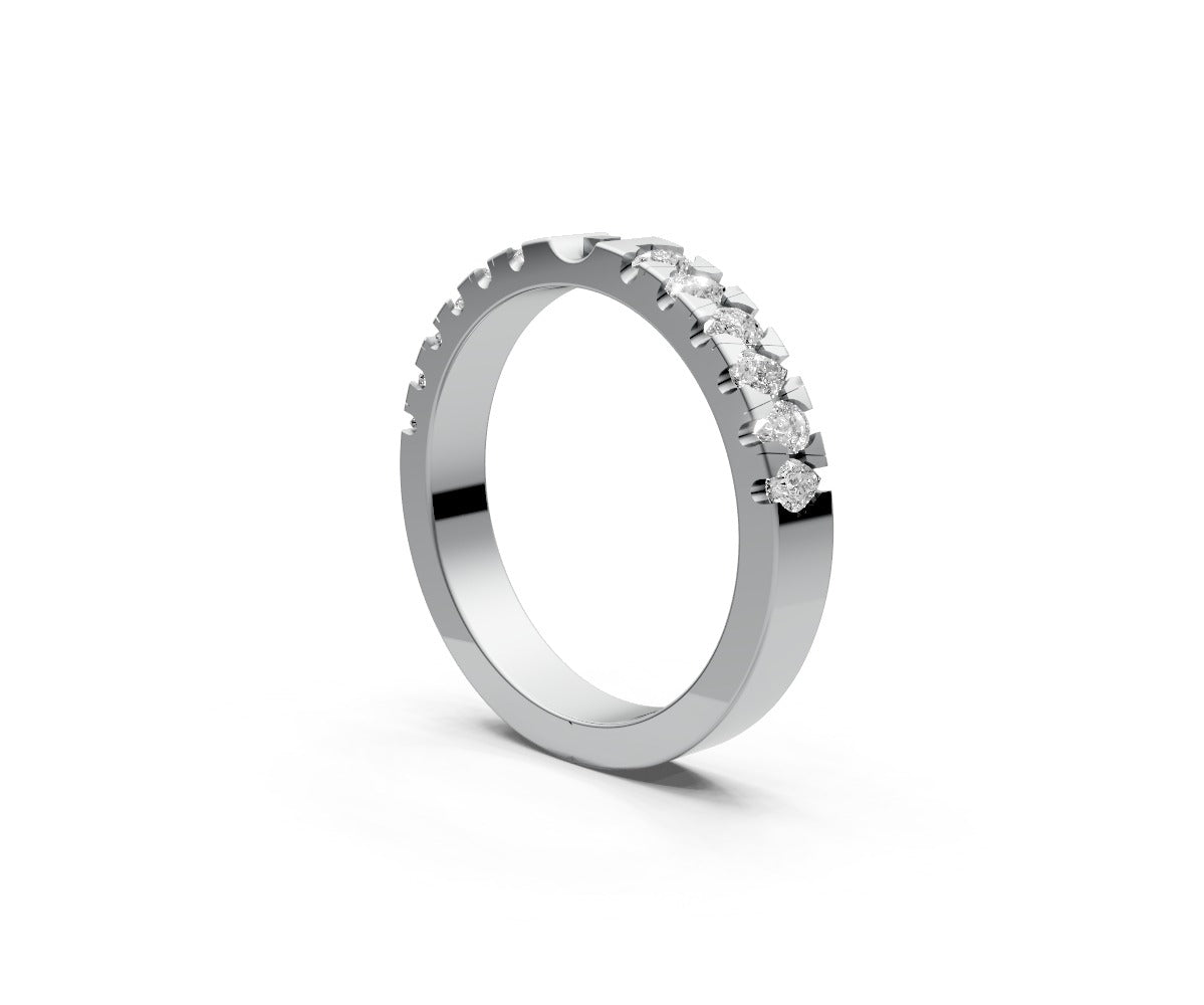 Flat Half Eternity Band — Pear 0.05ct