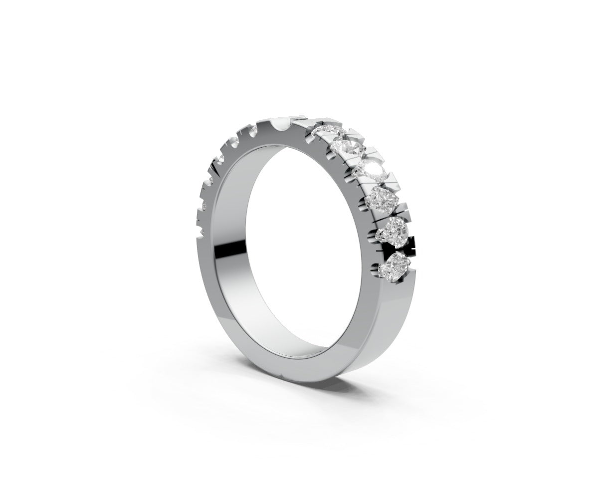 Flat Half Eternity Band — Pear 0.1ct