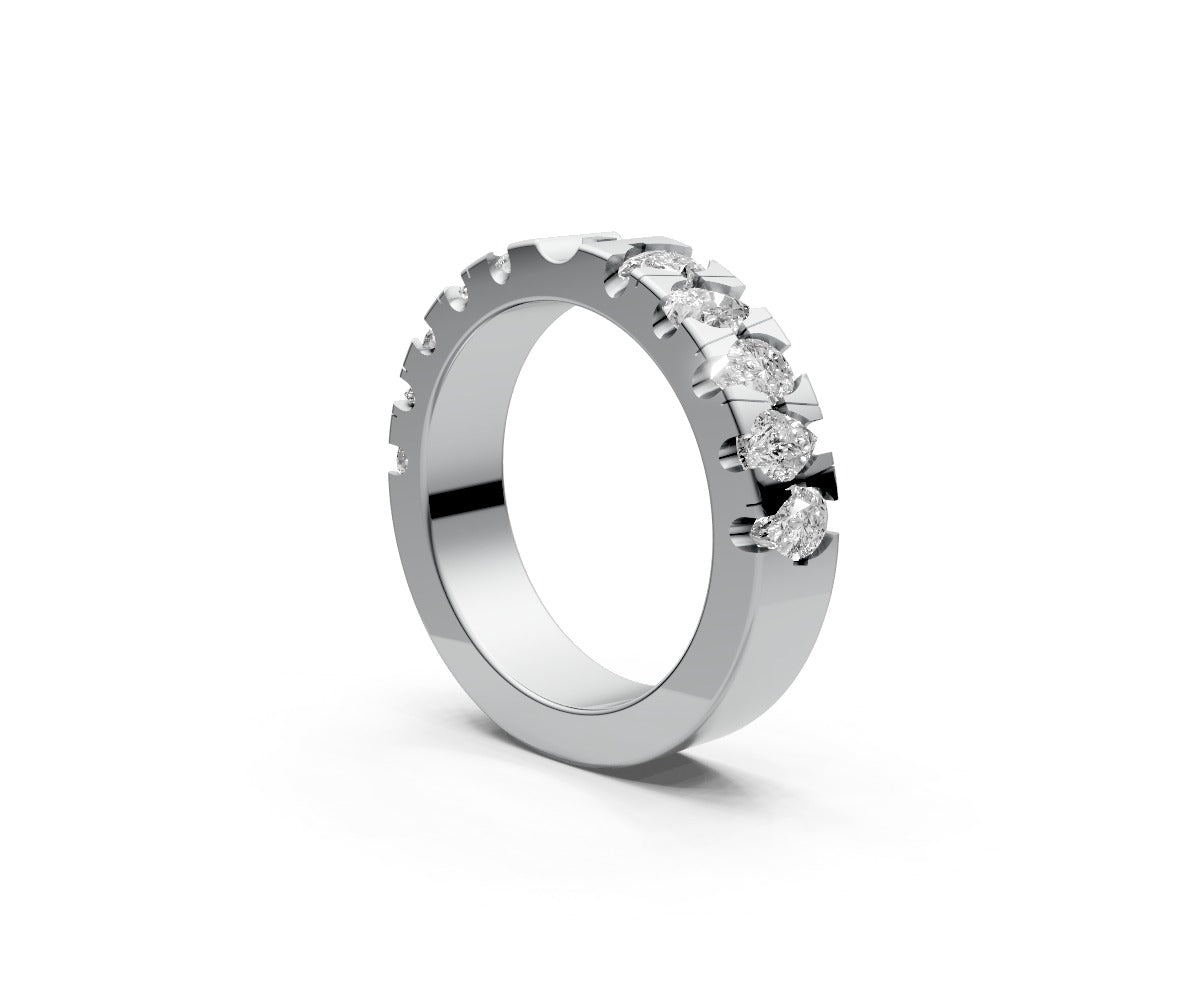 Flat Half Eternity Band — Pear 0.15ct