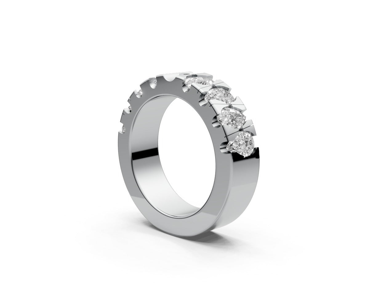 Flat Half Eternity Band — Pear 0.25ct